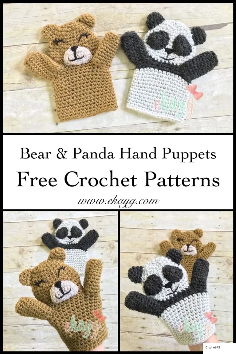 Bear and Panda Hand Puppets Free Crochet Pattern